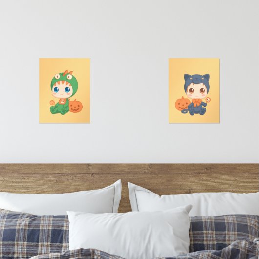 First Halloween Babies Black Cat Dragon Costuum Muurkunst Sets (Slaapkamer)