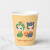 First Halloween Babies Black Cat Dragon Costuum Papieren Bekers (Achterkant)