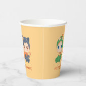 First Halloween Babies Black Cat Dragon Costuum Papieren Bekers (Rechts)