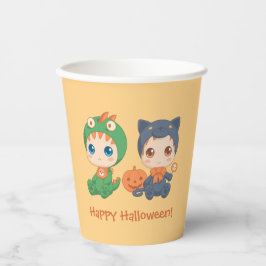 First Halloween Babies Black Cat Dragon Costuum Papieren Bekers