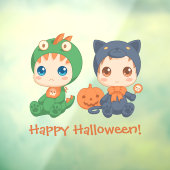 First Halloween Babies Black Cat Dragon Costuum Raamsticker (Vel 3)