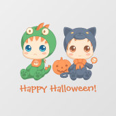 First Halloween Babies Black Cat Dragon Costuum Raamsticker (Vel)