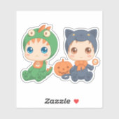 First Halloween Babies Black Cat Dragon Costuum Sticker (Vel)