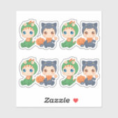 First Halloween Babies Cat Dragon Costume Set 4 Sticker (Vel)