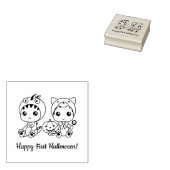 First Halloween Baby Cat Dragon Costume Rubberstempel (Gestempeld)