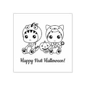 First Halloween Baby Cat Dragon Costume Rubberstempel (Afrduk)