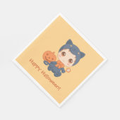 First Halloween Cute Baby Black Cat Costuum Servet (Hoek)