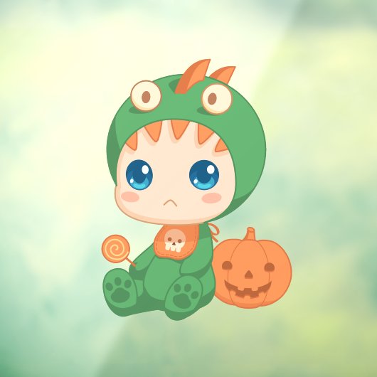 First Halloween Cute Baby Dragon Dinosaur Costume Raamsticker (Vel 3)