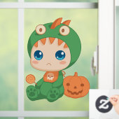 First Halloween Cute Baby Dragon Dinosaur Costume Raamsticker (Huis)