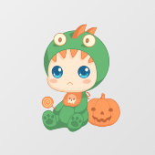 First Halloween Cute Baby Dragon Dinosaur Costume Raamsticker (Vel)