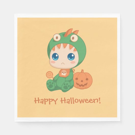 First Halloween Cute Baby Dragon Dinosaur Costume Servet (Voorkant)