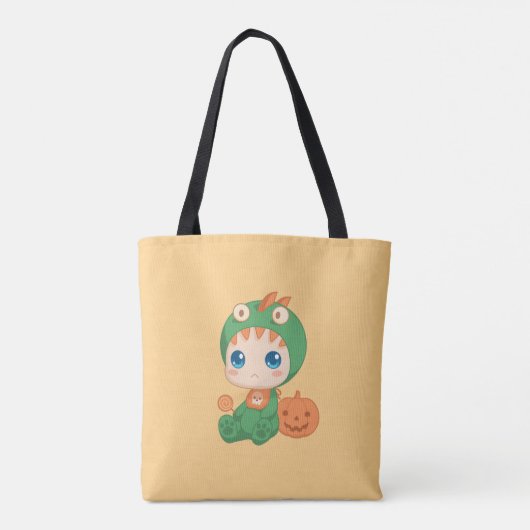 First Halloween Cute Baby Dragon Dinosaur Costume Tote Bag (Achterkant)