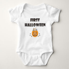 First Halloween Pumpkin Snoep Bucket Oranje Black Romper
