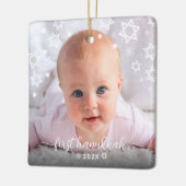 First Hanukkah Baby Stars Snowflakes New Parents Keramisch Ornament (Links)