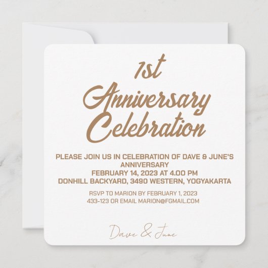 First Happy Jubileum Kaart (Achterkant)