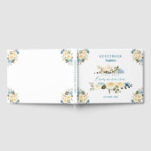 First Heilige Communion Blue Ivory Flowers Greener Gastenboek (Volledig)