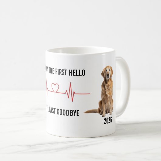 First Hello Last Goodbye Pet Timeline Mug Koffiemok (Voorkant rechts)