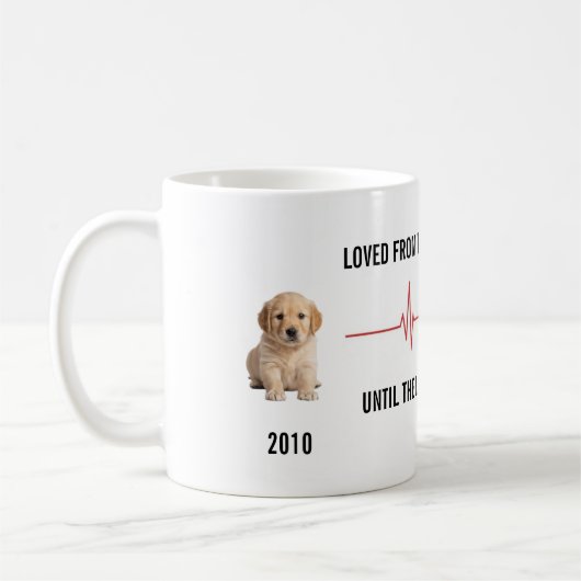 First Hello Last Goodbye Pet Timeline Mug Koffiemok (Links)