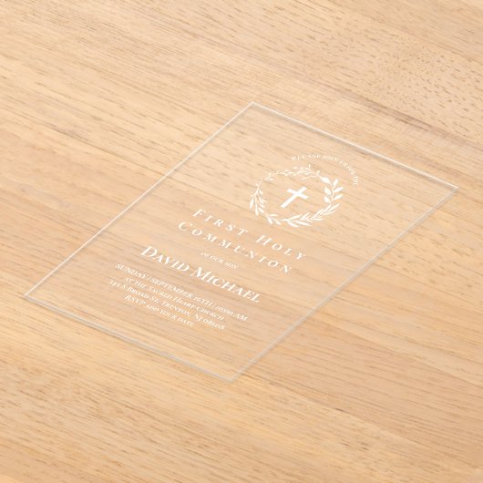 First Holy Communion Acryl Uitnodigingen (Laagn)