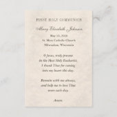 First Holy Communion Anima Christi Remembrance Informatiekaartje (Achterkant)