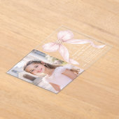 First Holy Communion Blush Pink Bow Christian Acryl Uitnodigingen (Laagn)