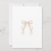 First Holy Communion Bow Pearls Invitation Kaart (Achterkant)