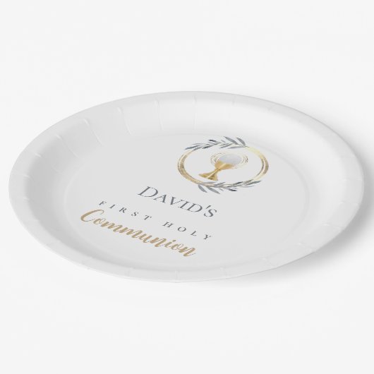 First Holy Communion boy Papieren Bordje (Gekanteld)