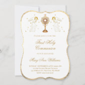 First Holy Communion catholic angels Eucharist Kaart (Voorkant)
