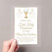 First Holy Communion catholic angels Invitation Acryl Uitnodigingen (Insitu (Draagbaar))