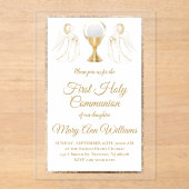First Holy Communion catholic angels Invitation Acryl Uitnodigingen (Voorkant)