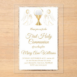 First Holy Communion catholic angels Invitation Acryl Uitnodigingen