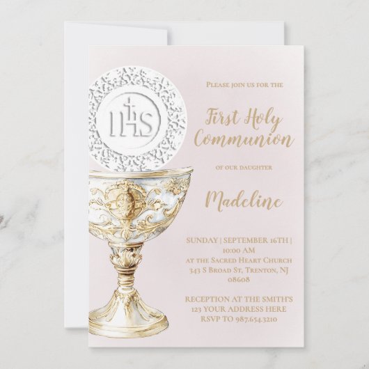  First Holy Communion Chalice Host Kaart (Voorkant)