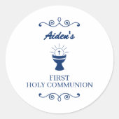 First Holy Communion Chalice Sticker for Boys (Voorkant)