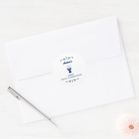 First Holy Communion Chalice Sticker for Boys (Envelop)