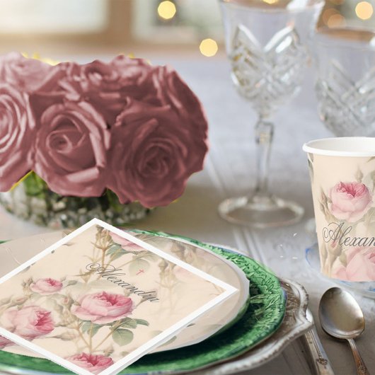 First Holy Communion Custom Silver Color Roos Servet