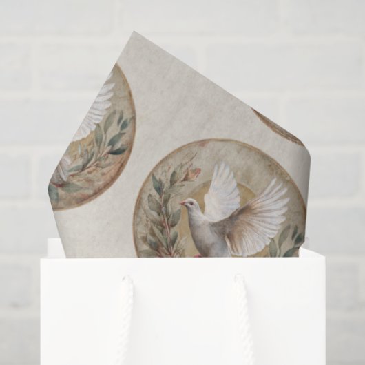  First Holy Communion Dove Vintage Christian Theme Tissuepapier (Cadeauzakje)