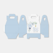 First Holy Communion Dusty Blue Floral Bedankdoosjes (Uitgevouwen)