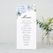 First Holy Communion Dusty Blue Floral Menu (Staand voorkant)