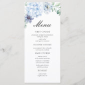 First Holy Communion Dusty Blue Floral Menu (Voorkant)