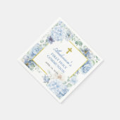First Holy Communion Dusty Blue Floral Servet (Hoek)