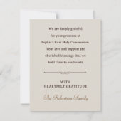 First Holy Communion | Elegant Eucharist Chalice Bedankkaart (Achterkant)