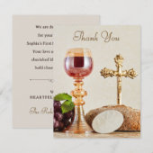 First Holy Communion | Elegant Eucharist Chalice Bedankkaart (Voorkant / Achterkant)