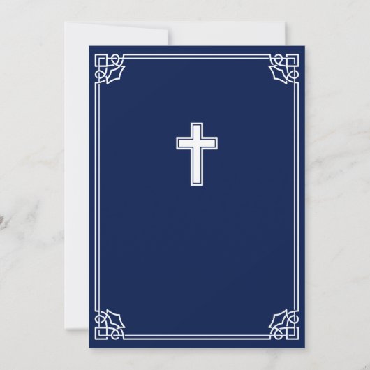 First Holy Communion Elegant Geweven Lijst Navy Bl Kaart (Achterkant)
