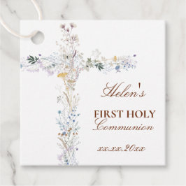 First Holy Communion floral cross Bedankjes Labels