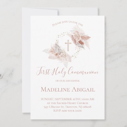 First Holy Communion girl Kaart (Voorkant)