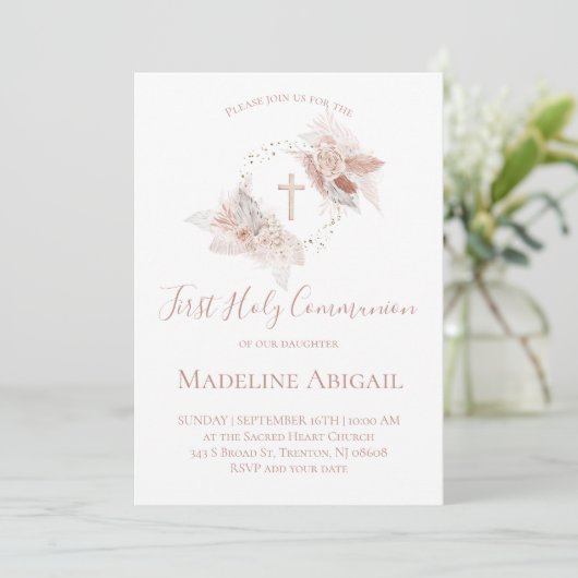 First Holy Communion girl Kaart (Staand voorkant)