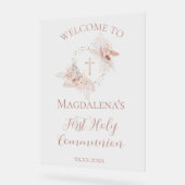 First Holy Communion girl welcome sign Acryl Bord (Hoek)