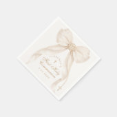 First Holy Communion Gold Cross Ivory Bow Servet (Hoek)