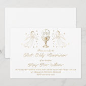 First Holy Communion golden angels Chalice Host Kaart (Voorkant / Achterkant)