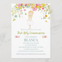 First Holy Communion invitation BLANCA